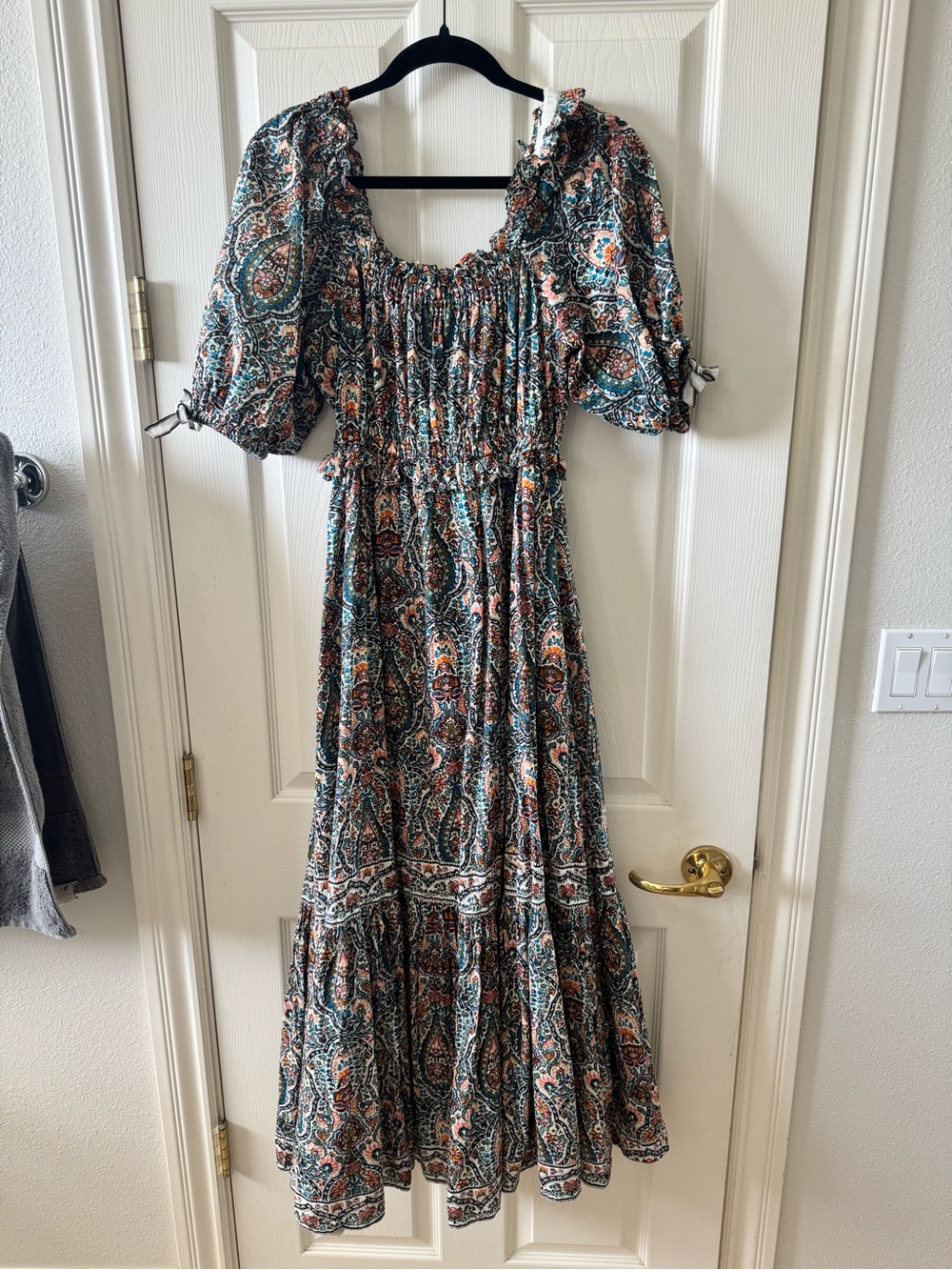Cleobella Teal & Rust Paisley Maxi Dress